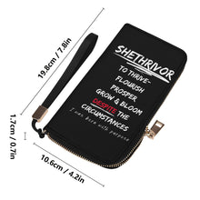 Load image into Gallery viewer, SheThrivor  Vegan Leather Zip Wristlet