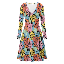 Load image into Gallery viewer, LOVE IS V-Neck Long Sleeve Ruffle Dress