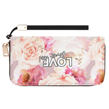 Load image into Gallery viewer, LOVE Loves Me Vegan Zipper Wristlet Wallet