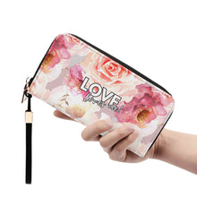 Load image into Gallery viewer, LOVE Loves Me Vegan Zipper Wristlet Wallet