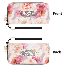 Load image into Gallery viewer, LOVE Loves Me Vegan Zipper Wristlet Wallet