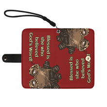 Load image into Gallery viewer, Blessed is She..Phone Flip Case Vegan Leather Cover