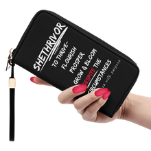 Load image into Gallery viewer, SheThrivor  Vegan Leather Zip Wristlet