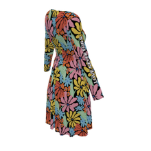 Load image into Gallery viewer, LOVE IS V-Neck Long Sleeve Ruffle Dress