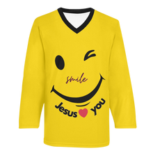 Load image into Gallery viewer, Smile Jesus Loves You! Jersey Long Sleeve Shirt