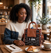 Load image into Gallery viewer, i am Vegan-Leather Satchel Bag