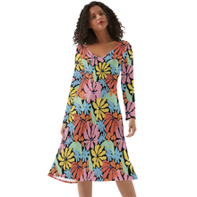 Load image into Gallery viewer, LOVE IS V-Neck Long Sleeve Ruffle Dress