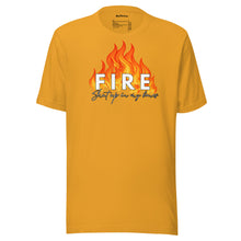 Load image into Gallery viewer, FIRE shut up in my bones t-shirt