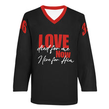 Load image into Gallery viewer, LOVE died for me... Hockey Jersey Long Sleeve Shirt
