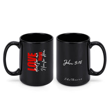 Load image into Gallery viewer, LOVE died for me...Black Ceramic Mug (15 oz)
