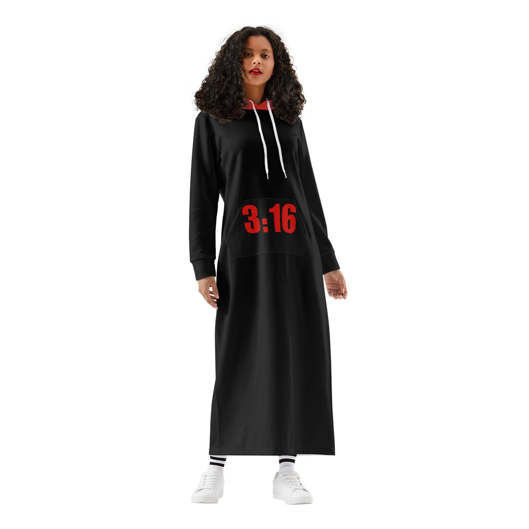 LOVE died for me Long Hooded Dress