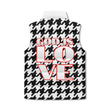 Load image into Gallery viewer, GOD is LOVE houndstooth Zip Up Puffer Vest
