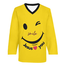 Load image into Gallery viewer, Smile Jesus Loves You! Jersey Long Sleeve Shirt
