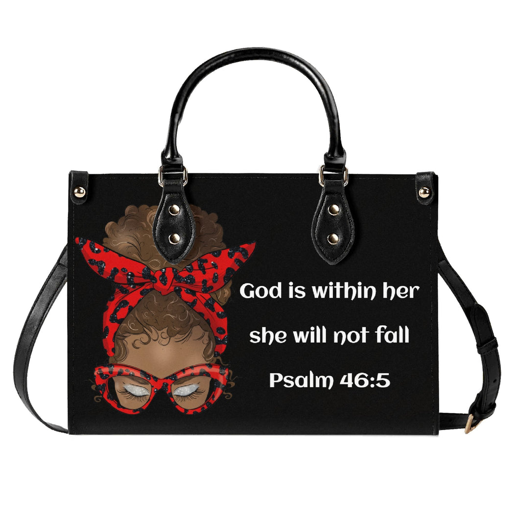 God is Within Her Top Grain Leather Handbag