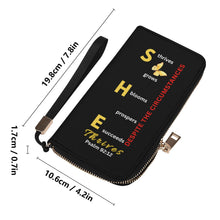 Load image into Gallery viewer, She Thrives Vegan Leather Zip Wristlet

