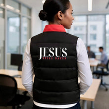 Load image into Gallery viewer, JESUS still saves Zip Up Puffer Vest
