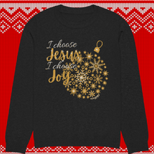 Load image into Gallery viewer, I Choose Jesus Knitted Christmas crew neck sweater
