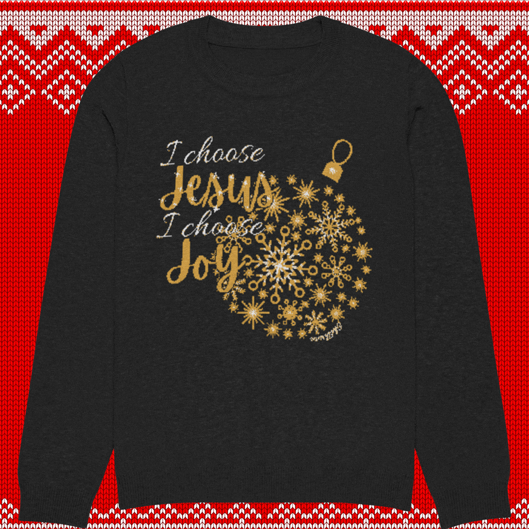 I Choose Jesus Knitted Christmas crew neck sweater