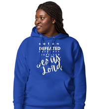 Load image into Gallery viewer, satan is defeated JESUS is Lord! Hoodie
