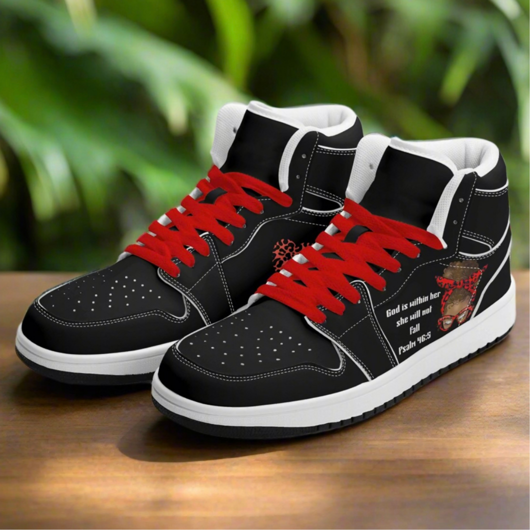 God is Within Her Premium Vegan Leather Sneakers