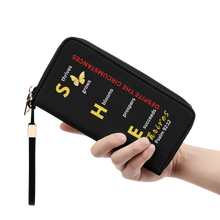 Load image into Gallery viewer, She Thrives Vegan Leather Zip Wristlet
