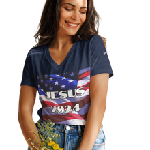 Load image into Gallery viewer, JESUS 2024 v-neck t-shirt
