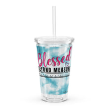 Load image into Gallery viewer, Blessed Beyond Measure Clear plastic tumbler
