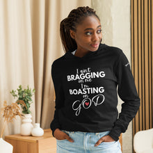 Load image into Gallery viewer, BOASTING on GOD! Hooded long-sleeve tee
