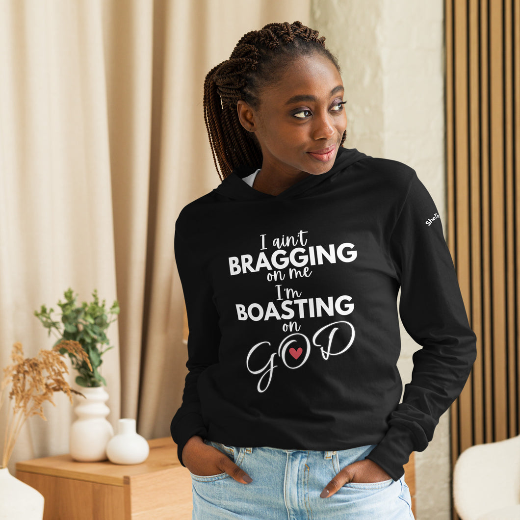 BOASTING on GOD! Hooded long-sleeve tee