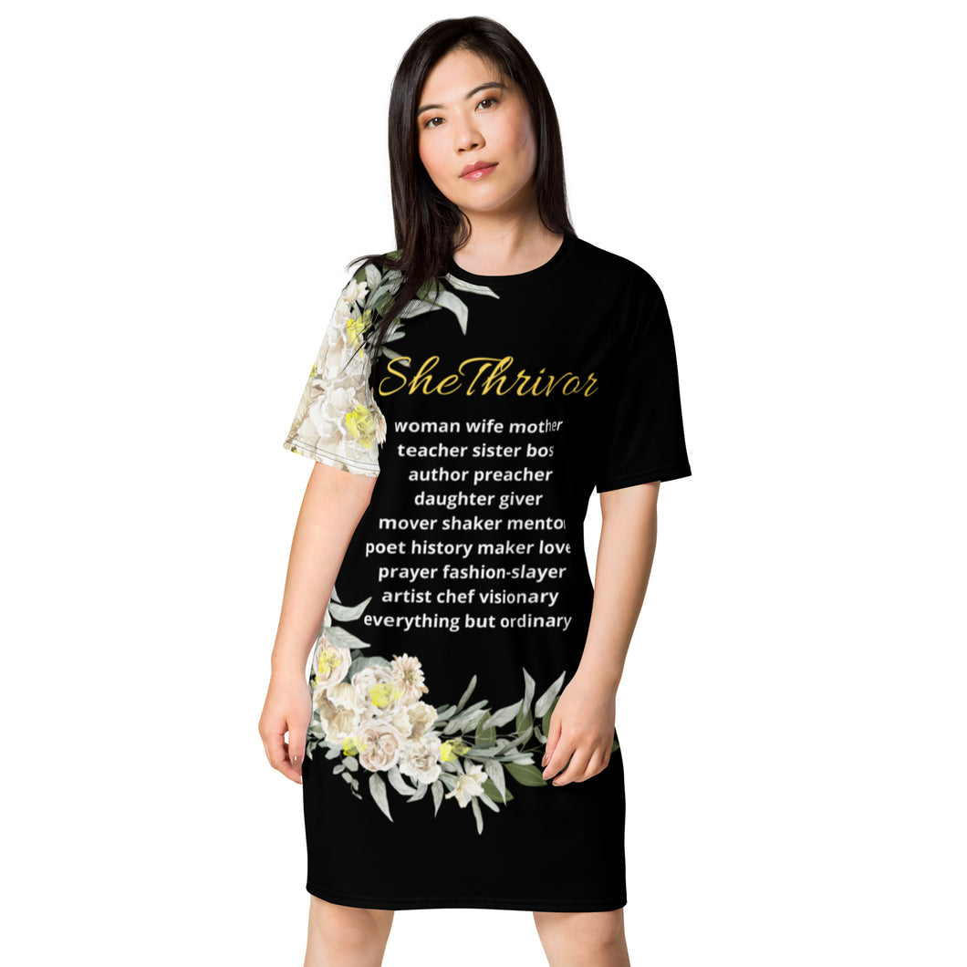 SheThrivor Mantra Tee-shirt dress
