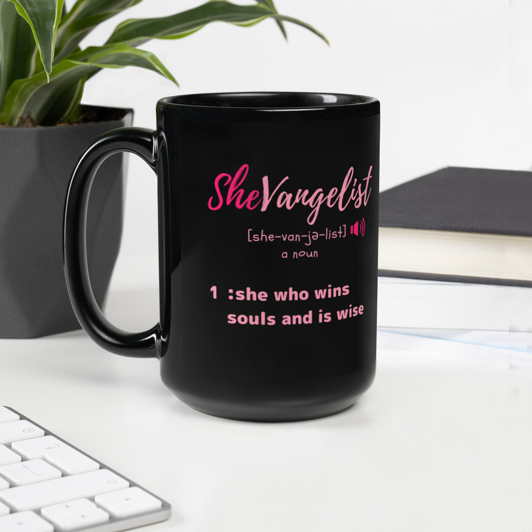 SheVangelist Black 15 oz.  Glossy Mug