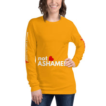 Load image into Gallery viewer, not ASHAMED (all over print) Long Sleeve Tee
