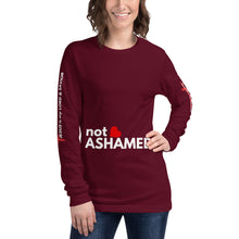 Load image into Gallery viewer, not ASHAMED (all over print) Long Sleeve Tee
